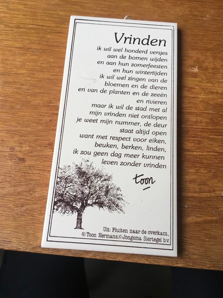 Siertegel Toon Hermans - Vrinden, Antiek en Kunst, Ophalen of Verzenden