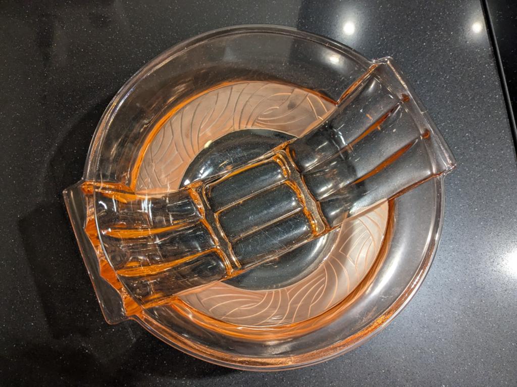 Antieke glazen Art Deco schaal Walther & Söhne ca. 1937, Ophalen
