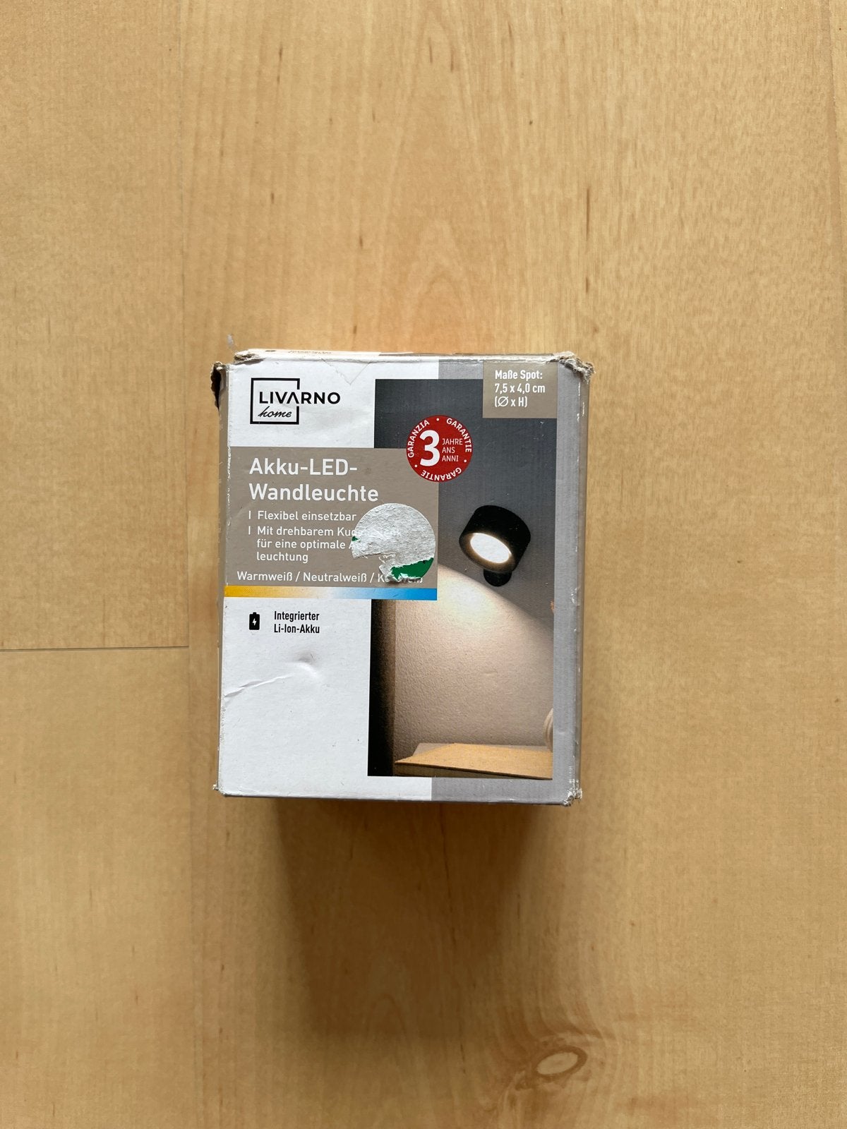 LIVARNO home Akku-LED-Wandleuchte - Nieuw in doos, Kunststof, LED, Zwart, Nieuw
