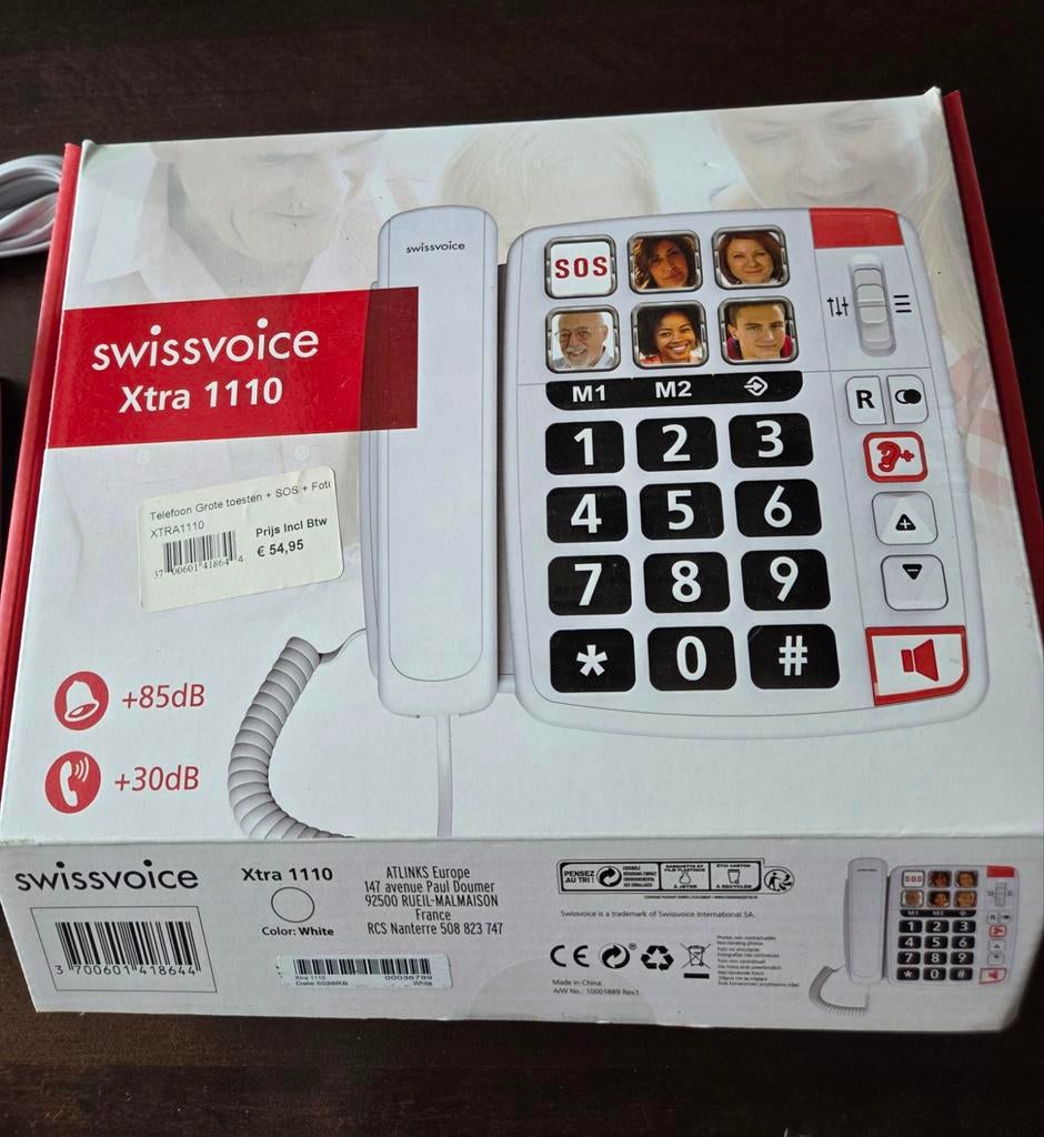 Swissvoice telefoon met SOS-knop en grote toetsen etc., Ophalen of Verzenden, Zo goed als nieuw, 1 handset