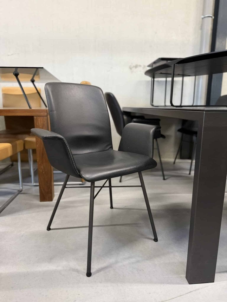 Bert Plantagie Blake Eetkamerstoel zwart leer Design Stoel, Zwart, Ophalen of Verzenden, Zo goed als nieuw, Vijf, Zes of meer stoelen
