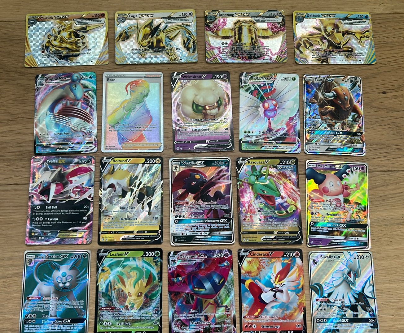20x zeldzame pokemonkaarten (GX/V/VMAX/BREAK), Ophalen of Verzenden, Zo goed als nieuw, Meerdere kaarten
