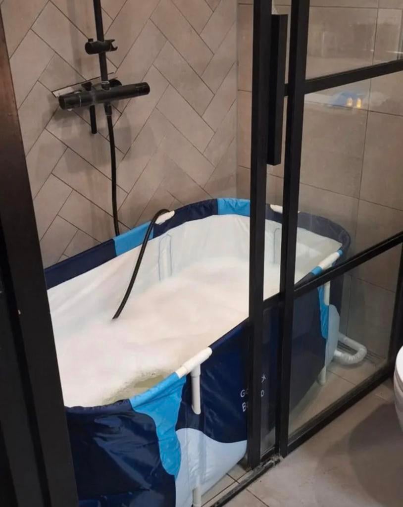 Opvouwbaar bad, Huis en Inrichting, Badkamer | Badkamermeubels, Overige typen, Zo goed als nieuw, Minder dan 100 cm, 25 tot 50 cm