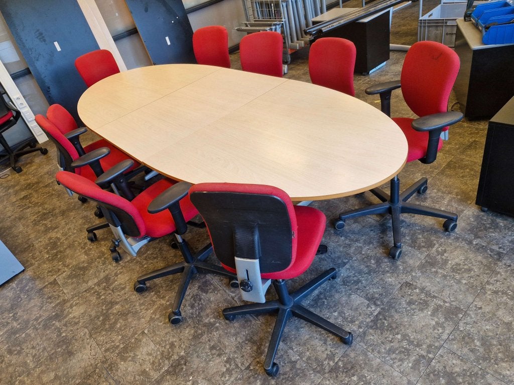 Ahrend vergadertafel 360cm leverbaar met diverse stoelen, Demontabel, Kofferen 60, 5492 BP Sint-Oedenrode, Ophalen of Verzenden