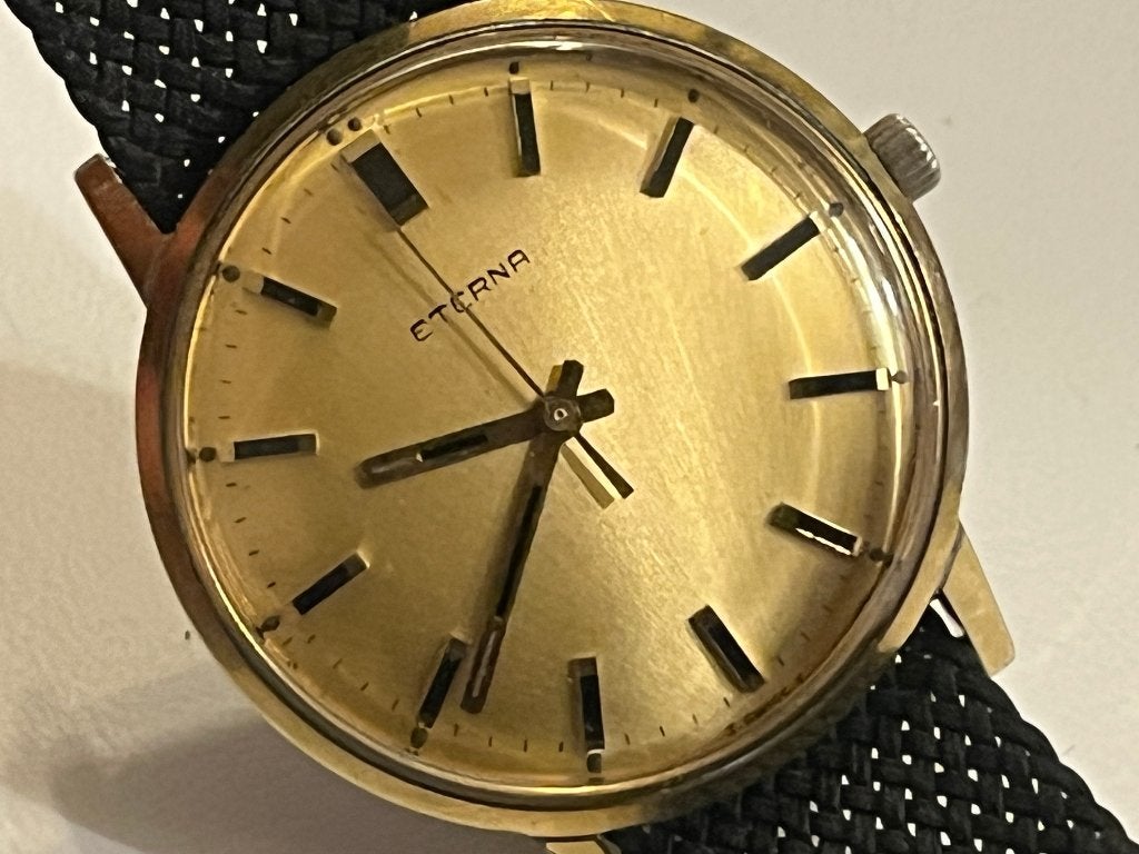 Vintage horloge Eterna, Sieraden, Tassen en Uiterlijk, Overige merken, Staal, Polshorloge, 1960 of later