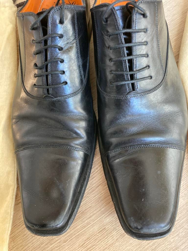 Santoni oxfords 42 (7,5), Zwart, Ophalen of Verzenden, Gedragen, Veterschoenen