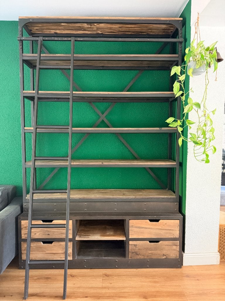 Industriële bibliotheek kast, Ophalen, Met plank(en), 200 cm of meer, 150 tot 200 cm