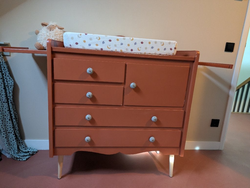Vintage commode, Ophalen, Gebruikt, 50 tot 70 cm, 100 cm of meer