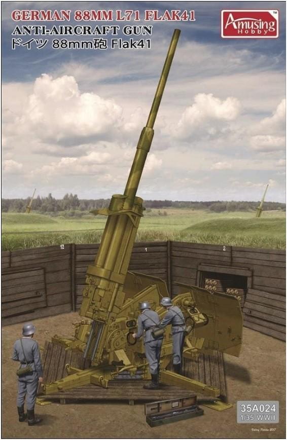 Amusing Hobby 1:35 88mm Flak 41 AA-gun, Hobby en Vrije tijd, Modelbouw | Auto's en Voertuigen, Nieuw, Overige typen, 1:32 tot 1:50