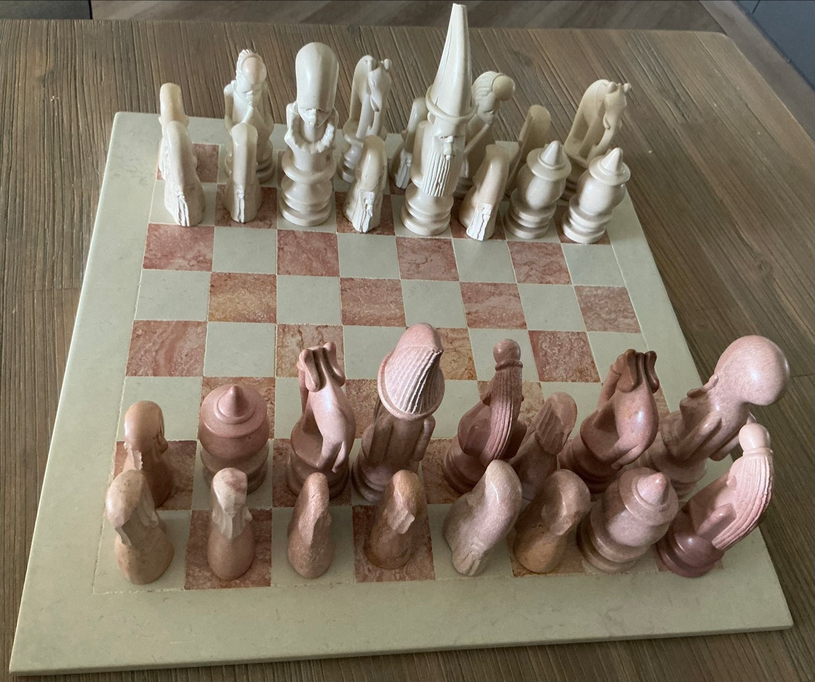 Uniek marmeren schaakspel - Handgemaakt 36x36, Ophalen, Zo goed als nieuw, Schaken