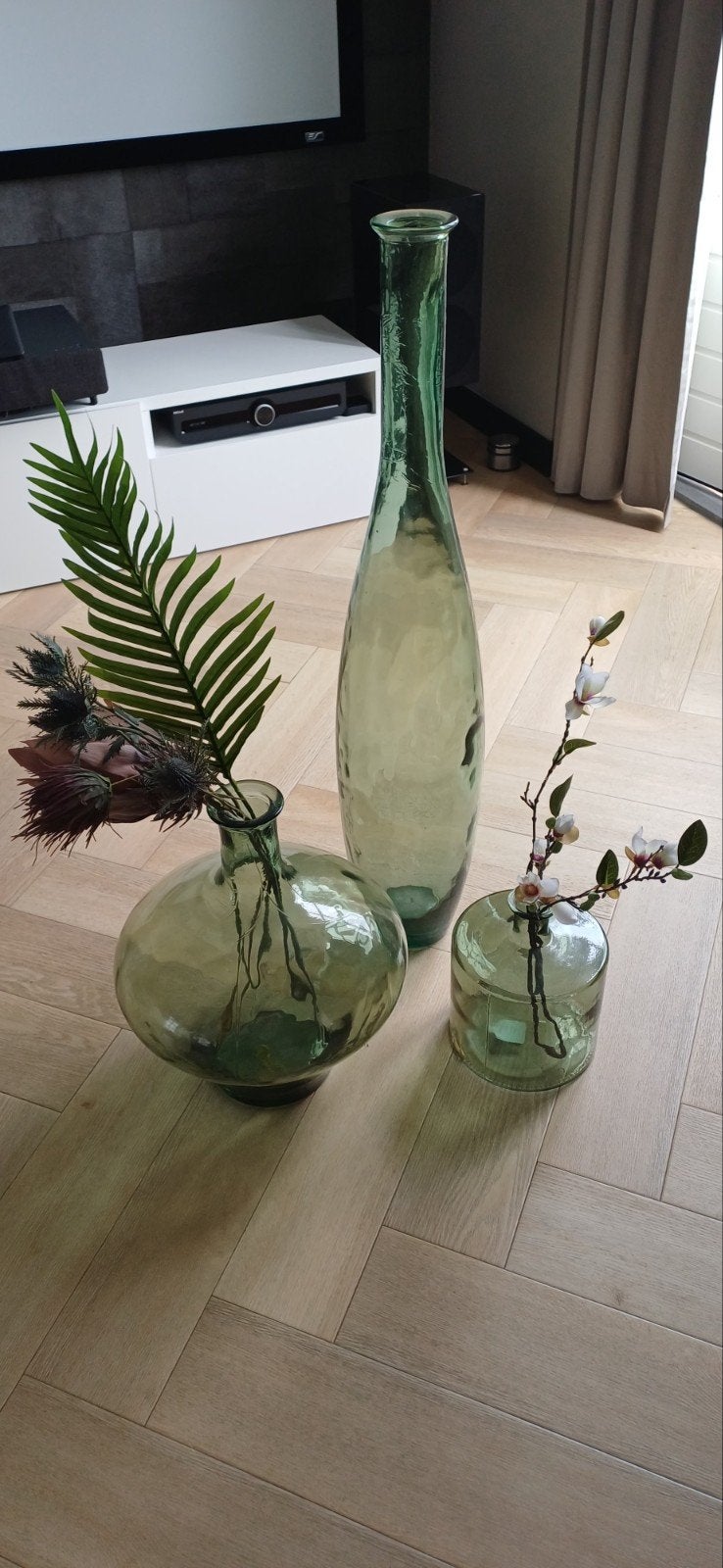 Grote vazen, Ophalen, Zo goed als nieuw, Groen, Glas