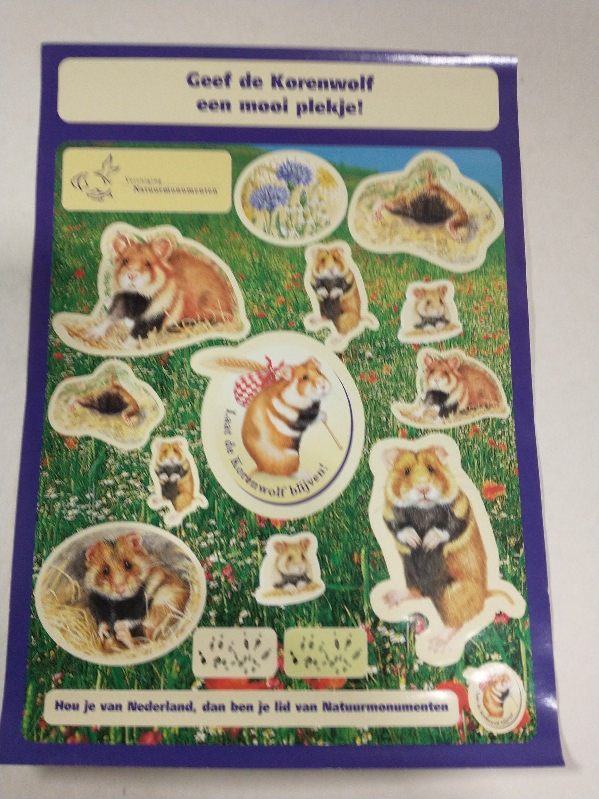 Korenwolf stickers Natuurmonumenten, Verzamelen, Ophalen of Verzenden, Nieuw, Dier en Natuur