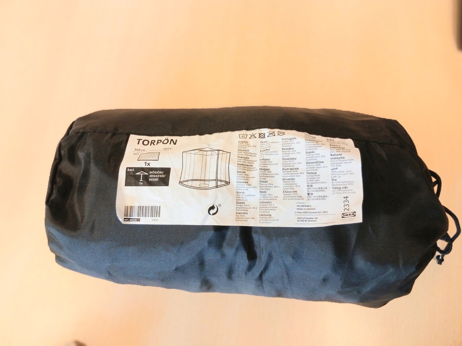 IKEA Torpön klamboe/muskietennet 900 cm, Caravans en Kamperen, Ophalen of Verzenden, Nieuw, Tot en met 2