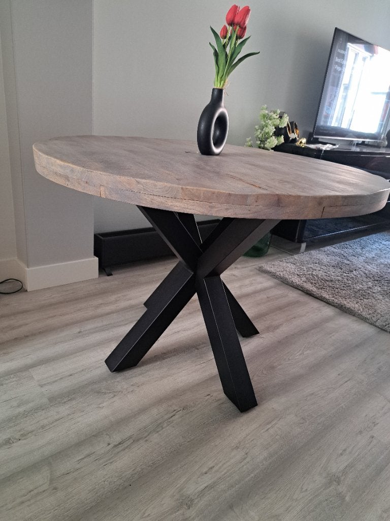 Mooie ronde tafel, Ophalen, Mango hout., Rond, Zo goed als nieuw