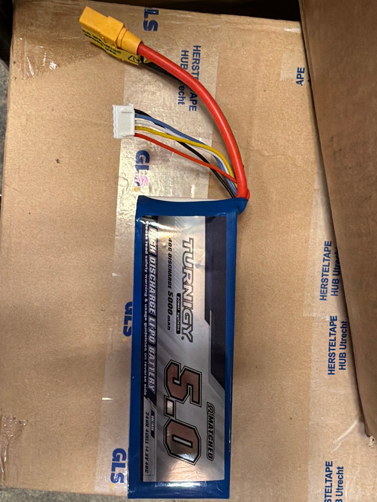 Turnigy 5.0 LiPo Batterij 5000 mAh 14.8V 4S 40C, Gebruikt, Ophalen of Verzenden, Nvt, Nvt