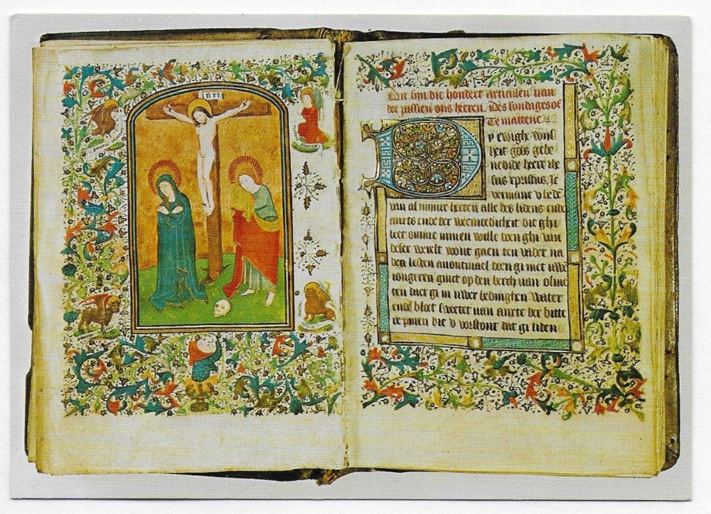 ongelopen ansichtkaart 15e Eeuws Gebedenboek ( B 29), Ophalen of Verzenden, 1980 tot heden, Ongelopen