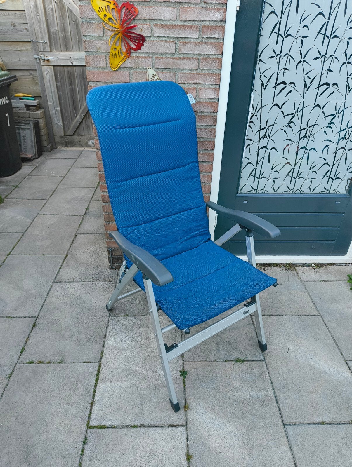 Comfortabele campingstoel met voetenbank, Ophalen, Gebruikt, Campingstoel