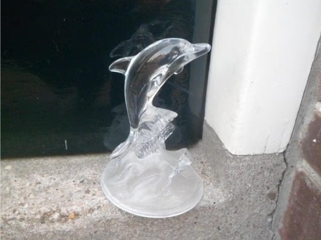Dolfijn van glas glazen beeld kristallen kristal beeldje, Ophalen of Verzenden