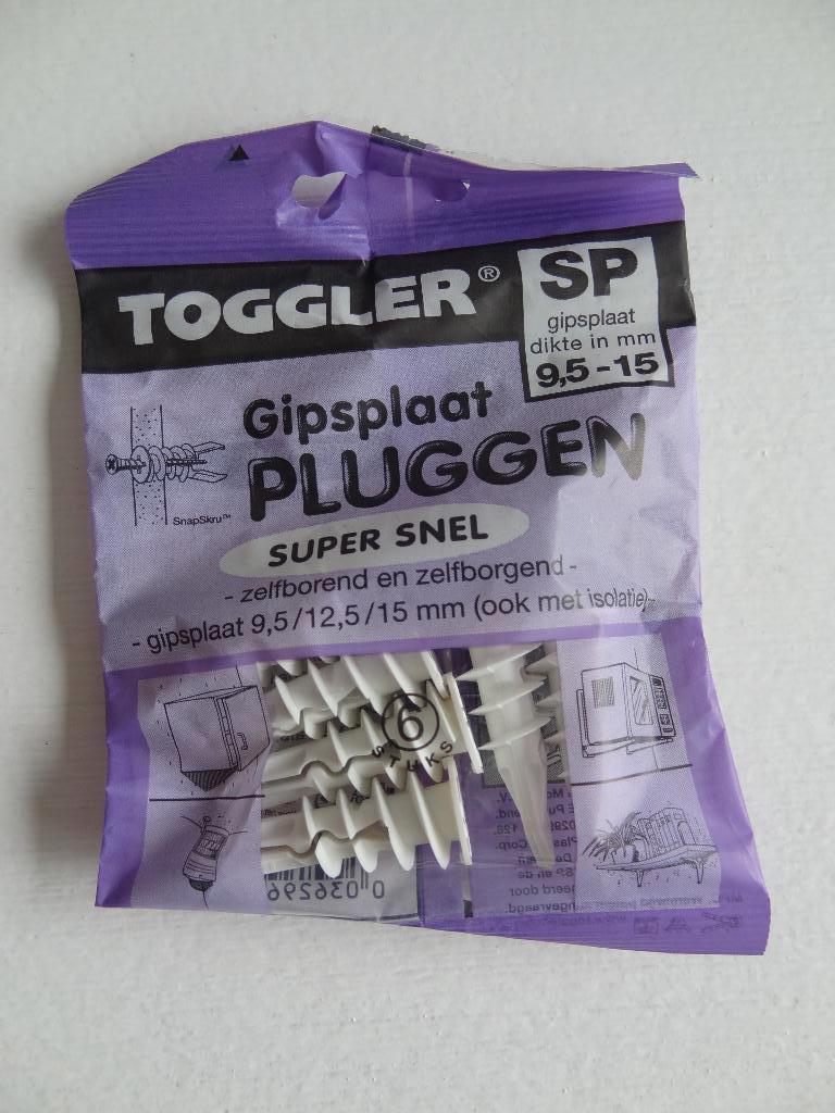 NIEUW! Toggler Gipsplaatplug SP 9.5-15 mm 6 stuks >Snelle Ve, Ophalen of Verzenden, Nieuw, 50 tot 100 mm, Pluggen