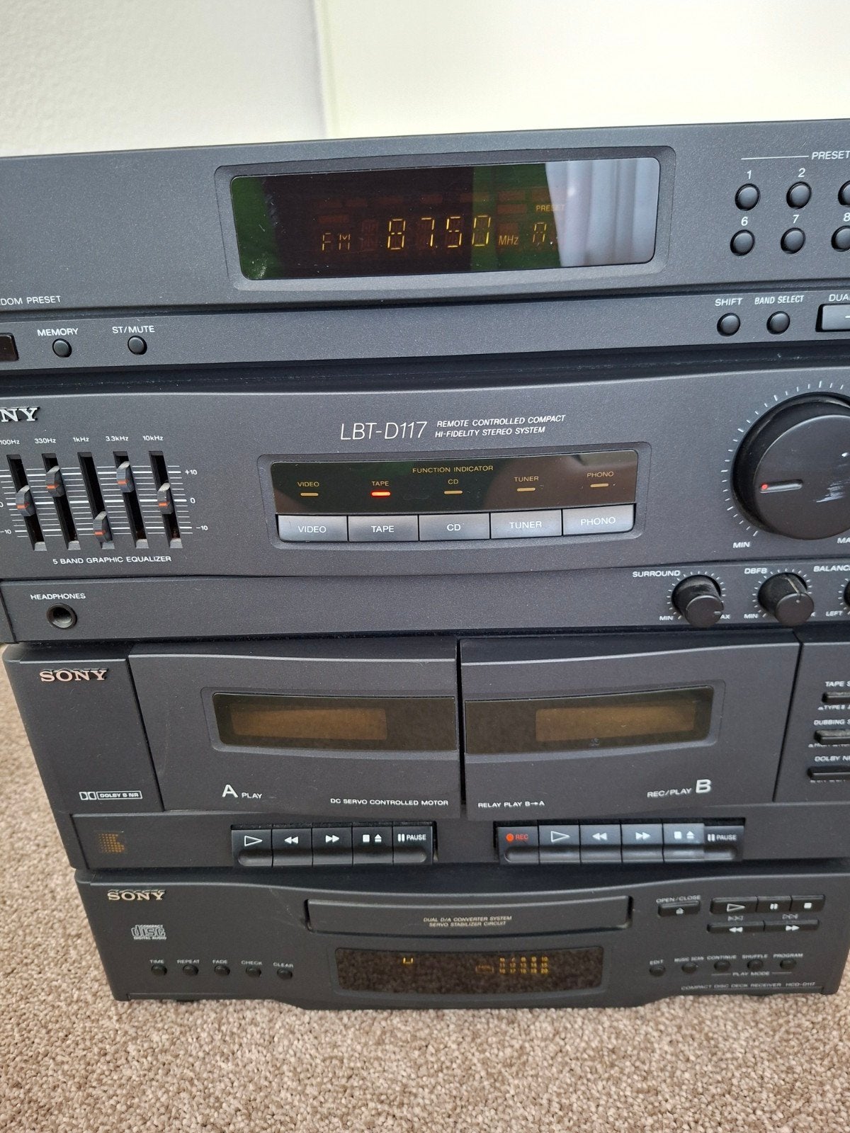 Sony LBT-D117 Stereo Set met CD, Cassette en Radio, Audio, Tv en Foto, Stereo-sets, Ophalen, Gebruikt, Cassettedeck, Sony