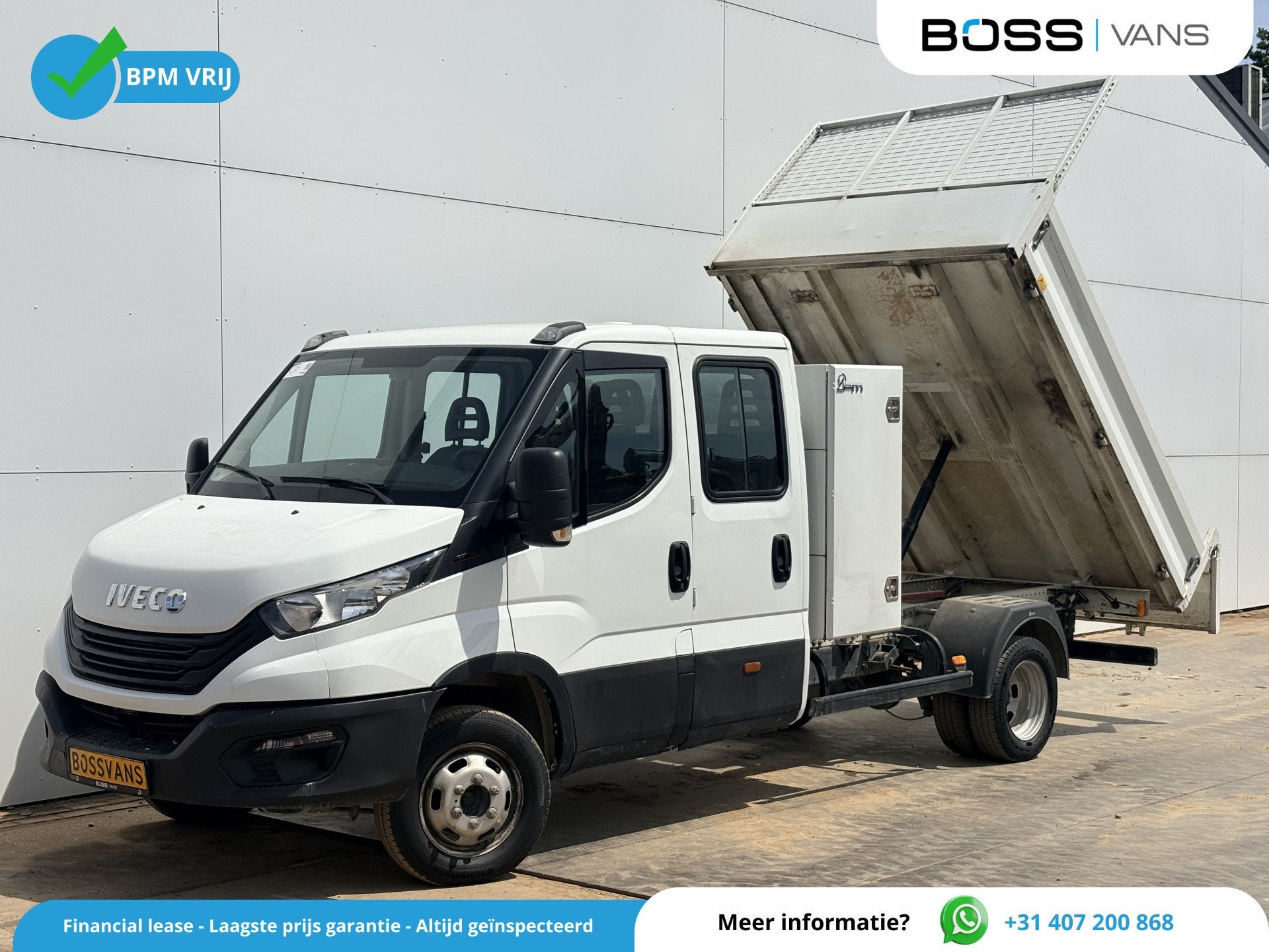 Iveco Daily 35C16 3.0 Dubbele Cabine Kipper Dubbellucht 3,5t, Auto's, Achterwielaandrijving, Gebruikt, Zwart, Iveco