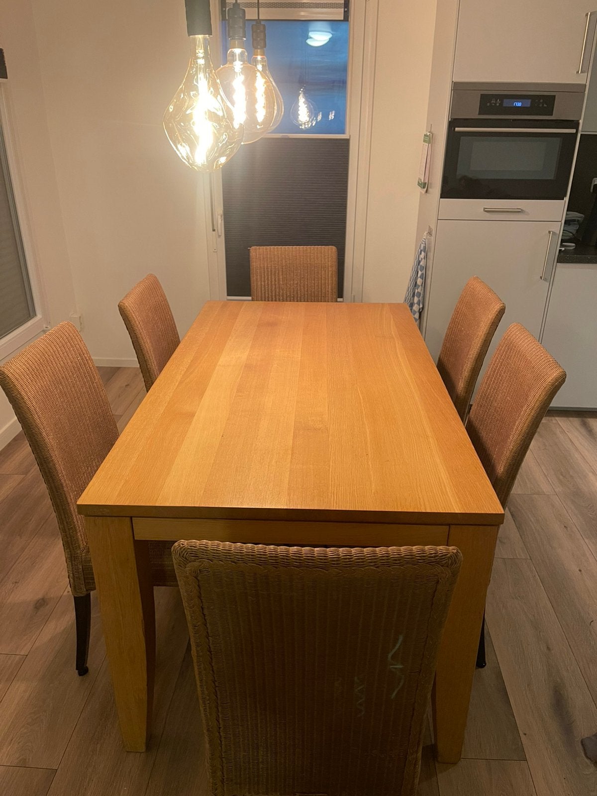 Blank eiken tafel uitrekbaar, Ophalen of Verzenden, Rechthoekig, 150 tot 200 cm, 50 tot 100 cm