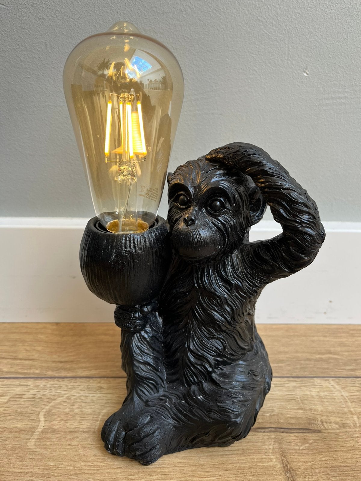 ==Nieuw== Tafellamp Monkey Aapje - Zwart  Incl. Lamp en doos, Zwart, Ophalen of Verzenden, Nieuw