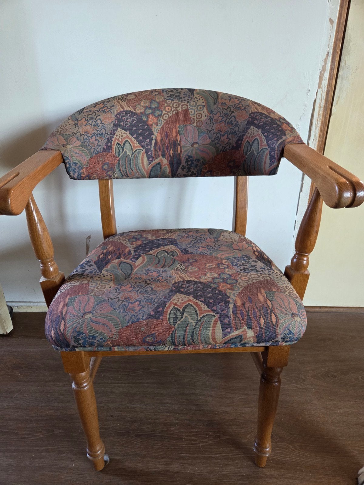 Set van 4 eetkamerstoelen, Ophalen, Gebruikt, Vintage, Bloemenprint