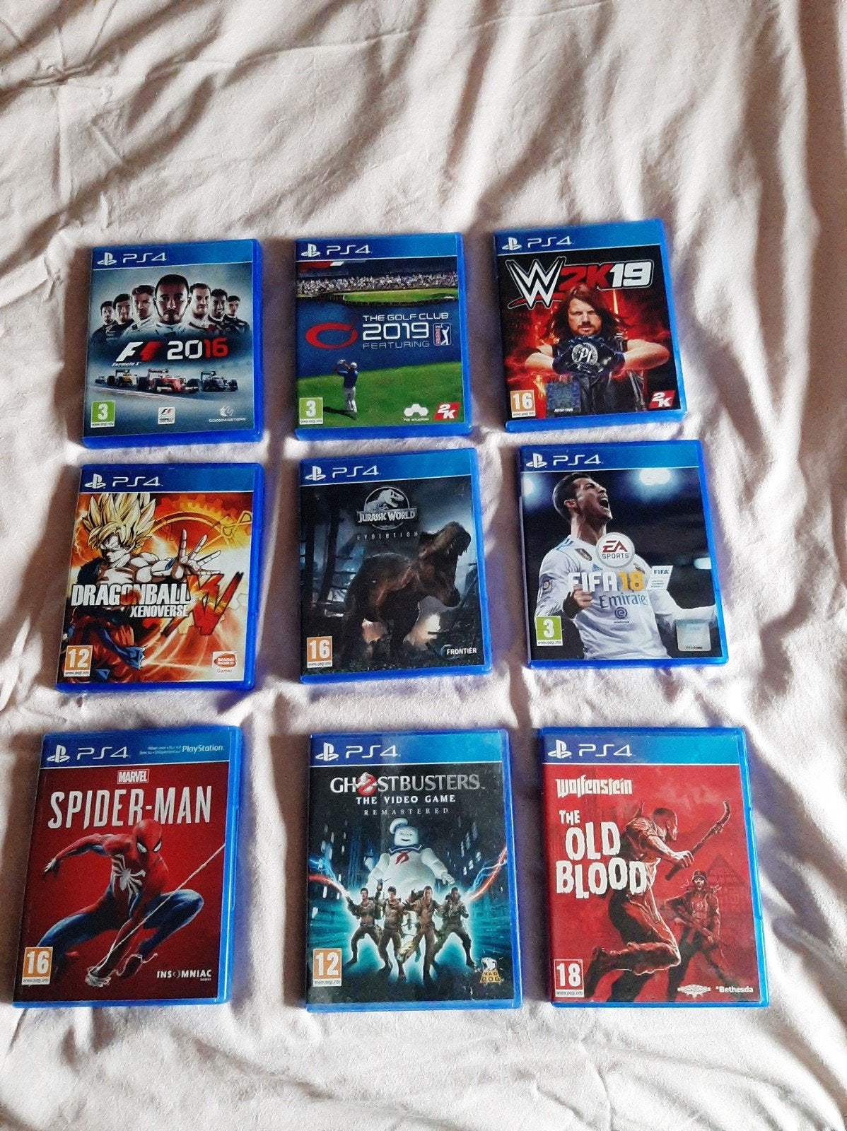 PS4 Games Bundel - F1 2016, Spider-Man, FIFA 18 en meer, Gebruikt, Vanaf 18 jaar, Overige genres, Ophalen of Verzenden