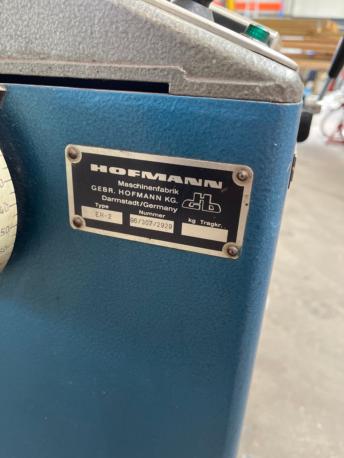 Hofmann ER-2 Wielbalanceermachine, Ophalen