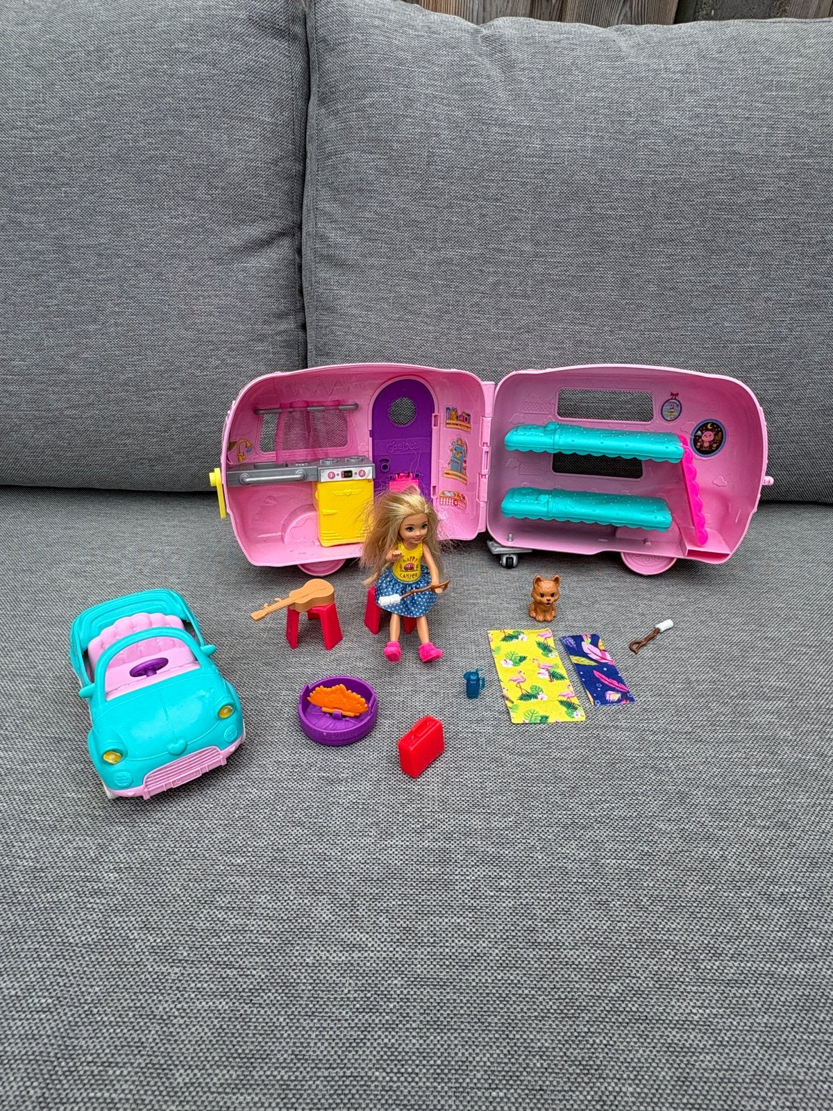 Barbie Chelsea Camper en Auto Speelset, Ophalen, Gebruikt, Meisje