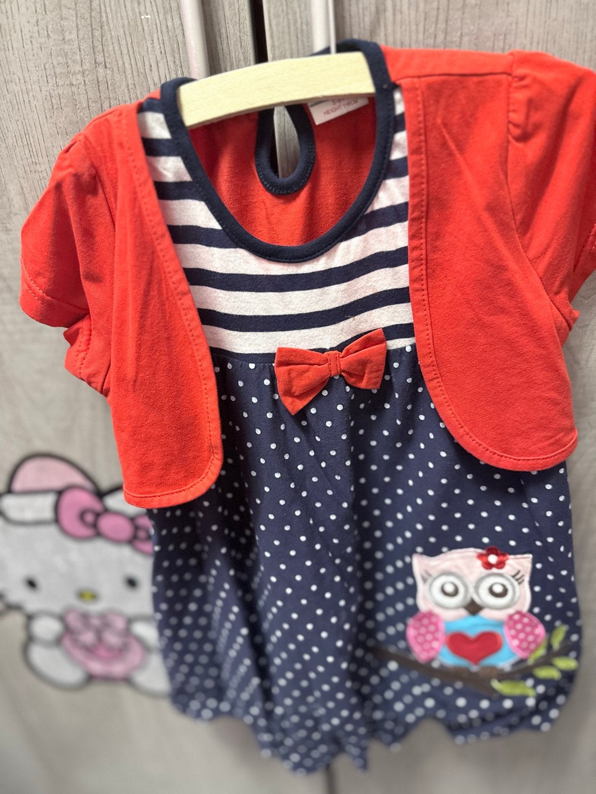 Leuke jurk met uil en bolero voor meisjes, Ophalen of Verzenden, Zo goed als nieuw, Meisje