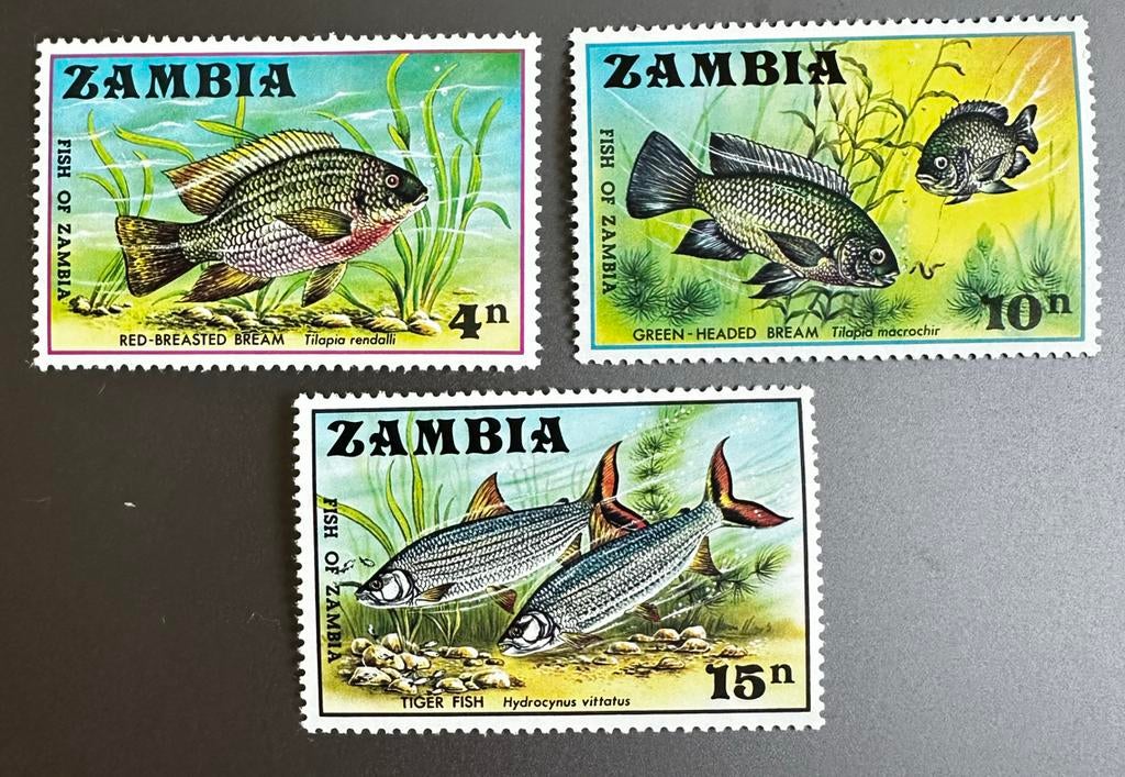 Zambia 1971 Vissen Postfris - Complete Set, Postzegels en Munten, Postzegels | Afrika, Ophalen of Verzenden, Zambia