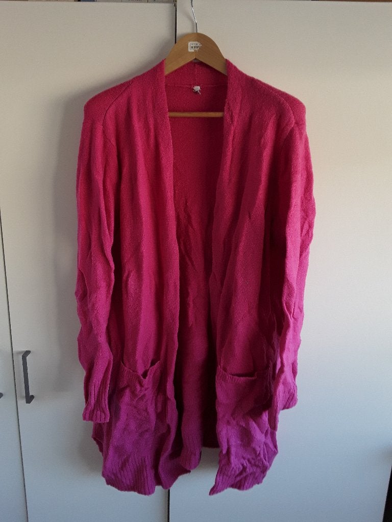 Miss Etam Lang Roze Vest Maat 48, Kleding | Dames, Trui of Vest, Ophalen of Verzenden, Zo goed als nieuw, Roze