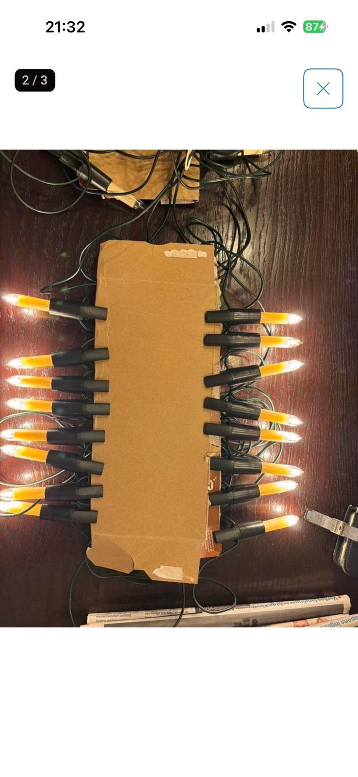 Vintage kerstverlichting kaarsjes kerstboom, Diversen, Kerst, Ophalen of Verzenden, Zo goed als nieuw