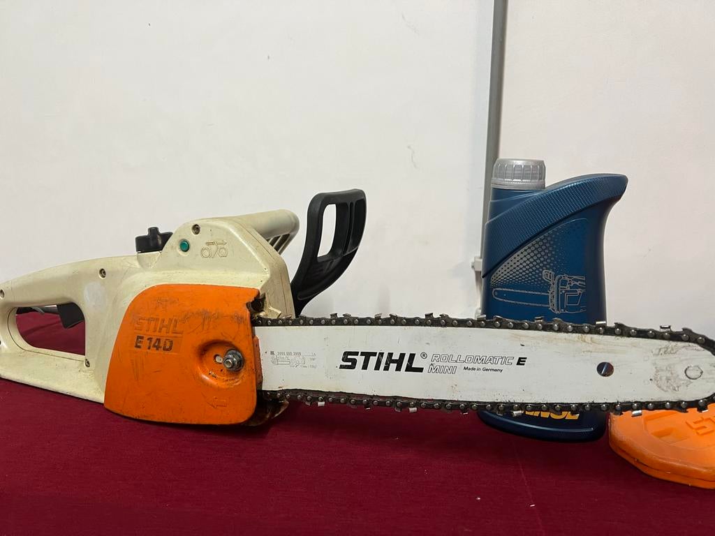 Stihl E140 elektrische kettingzaag, Gebruikt, 70 mm of meer, Kettingzaag, Ophalen of Verzenden