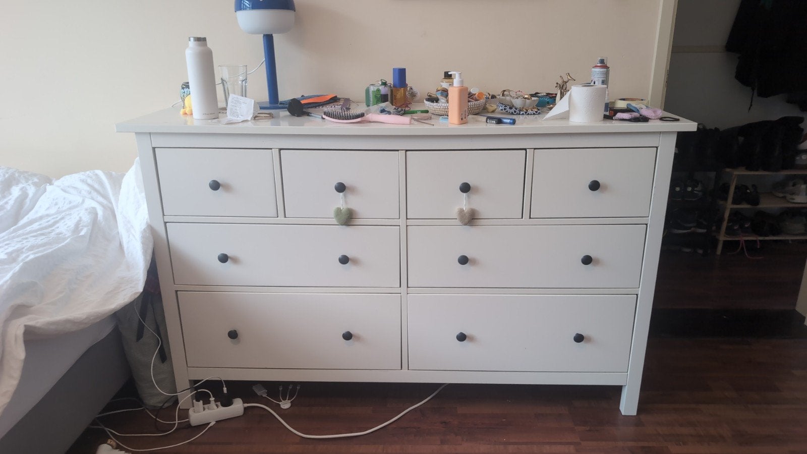 Ikea Hemnes - Witte ladekast met 8 lades, Ophalen, Gebruikt, 5 laden of meer, 100 tot 150 cm
