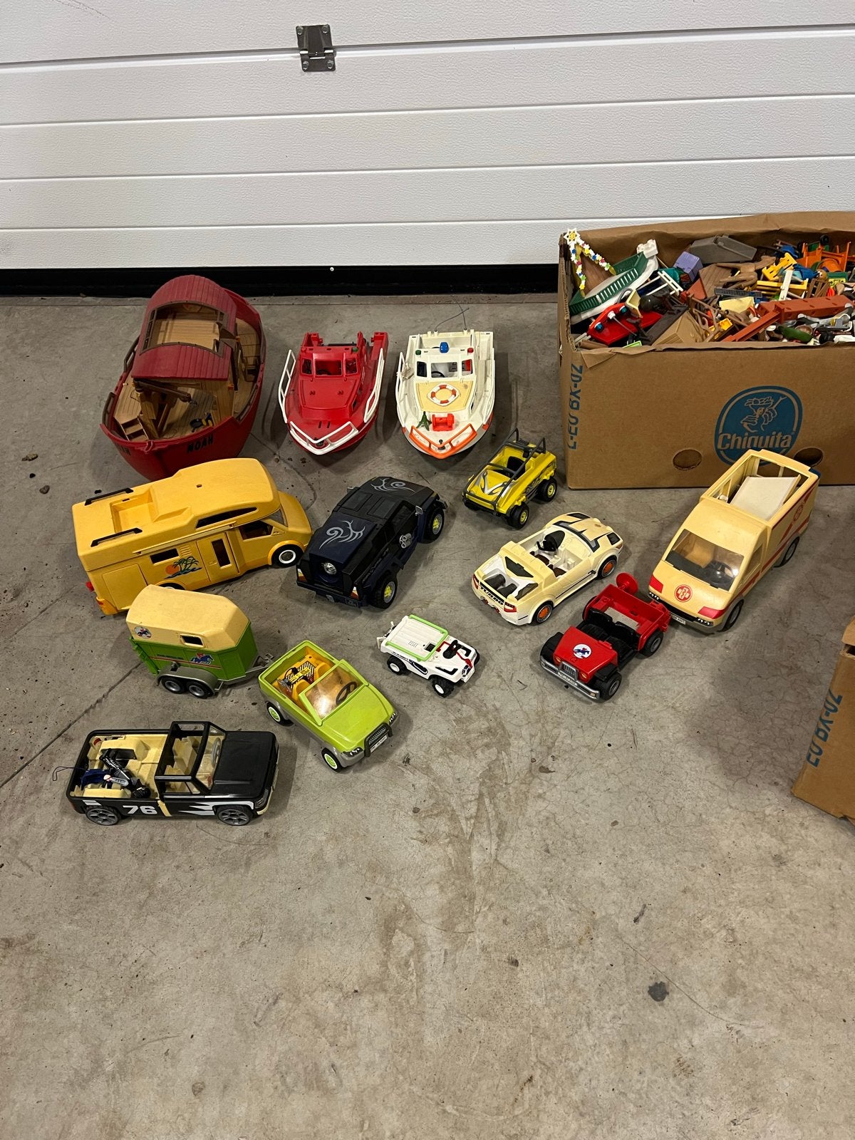 Grote partij Playmobil speelgoed met voertuigen en boten, Ophalen of Verzenden, Gebruikt, Jongen of Meisje