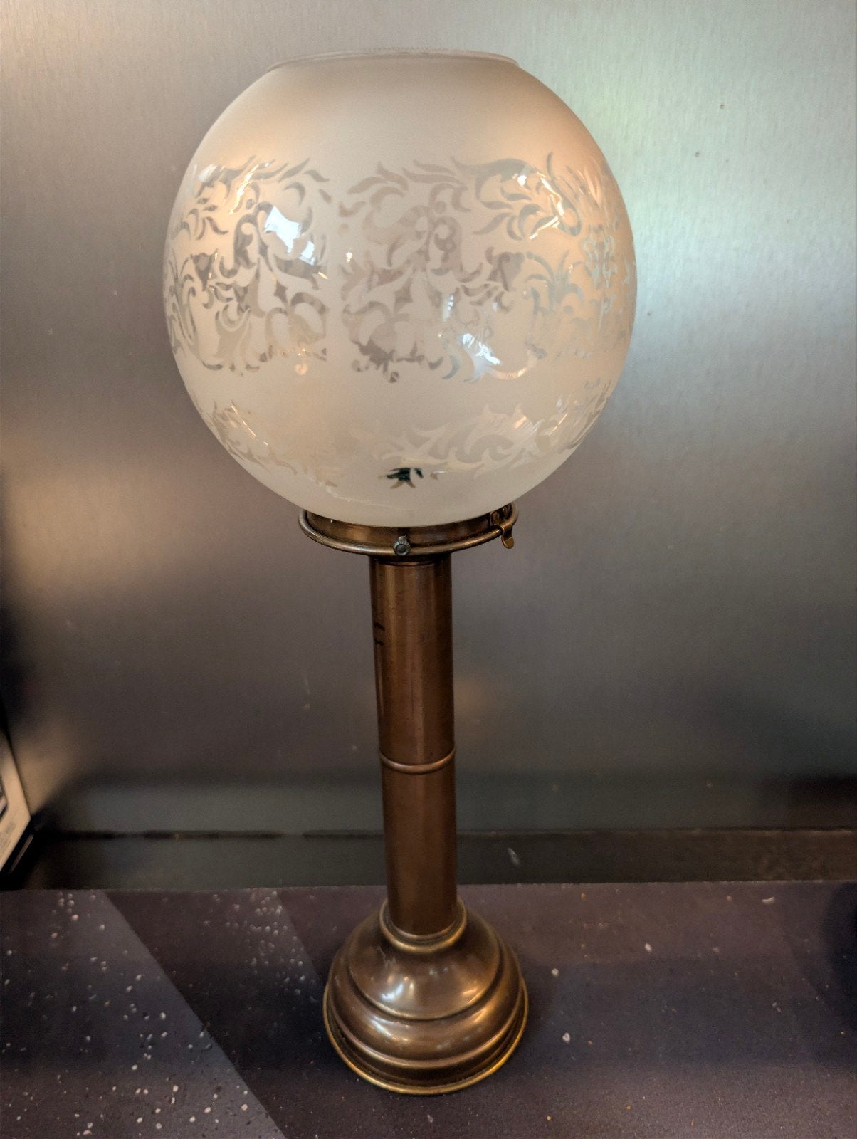 Maritieme messing kaars lamp D.H.R. Holland jaren 30, Ophalen of Verzenden