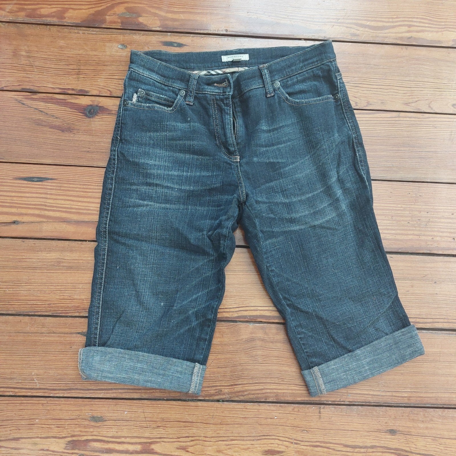 Burberry London Denim Capri Jeans - Maat 38/40 (M), Kleding | Dames, Maat 38/40 (M), Blauw, Ophalen of Verzenden, Driekwart