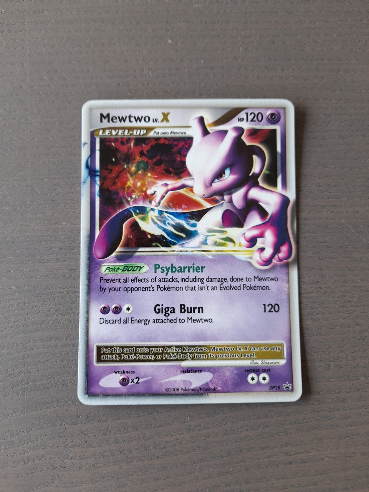 Promo dp28 mewtwo lv.x, Ophalen of Verzenden, Gebruikt, Losse kaart, Foil