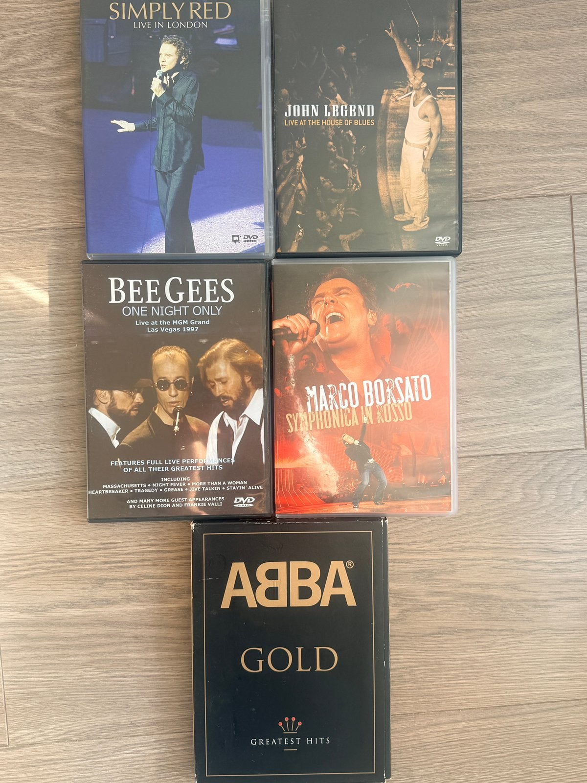 Muziek DVD's: ABBA,Borsato, Simply Red,  Legend, Beegees,, Alle leeftijden, Engels, Ophalen of Verzenden, Concert