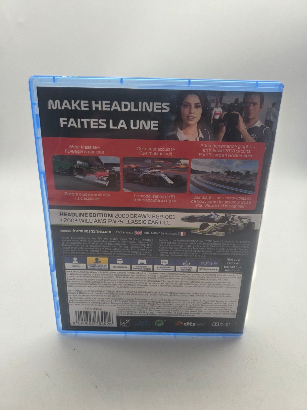 F1 2018 Headline Edition PS4 - Racegame, Online, Codemasters Software Company Ltd, Stoneythorpe, Southam, Warwickshire, CV47 2DL, UK