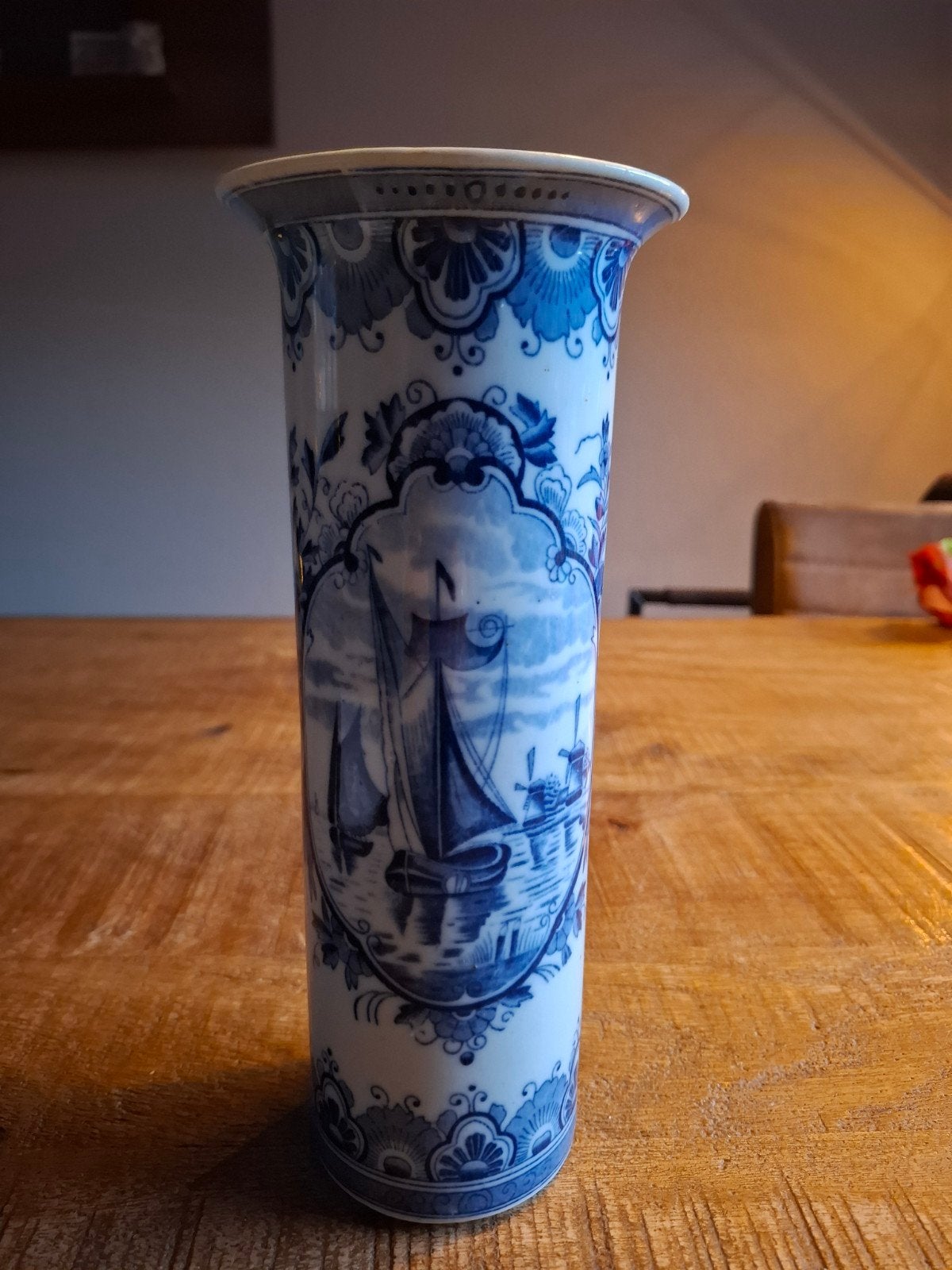 Vintage Mosa Maastricht Delft vaas met scheepsmotief, Antiek en Kunst, Ophalen of Verzenden