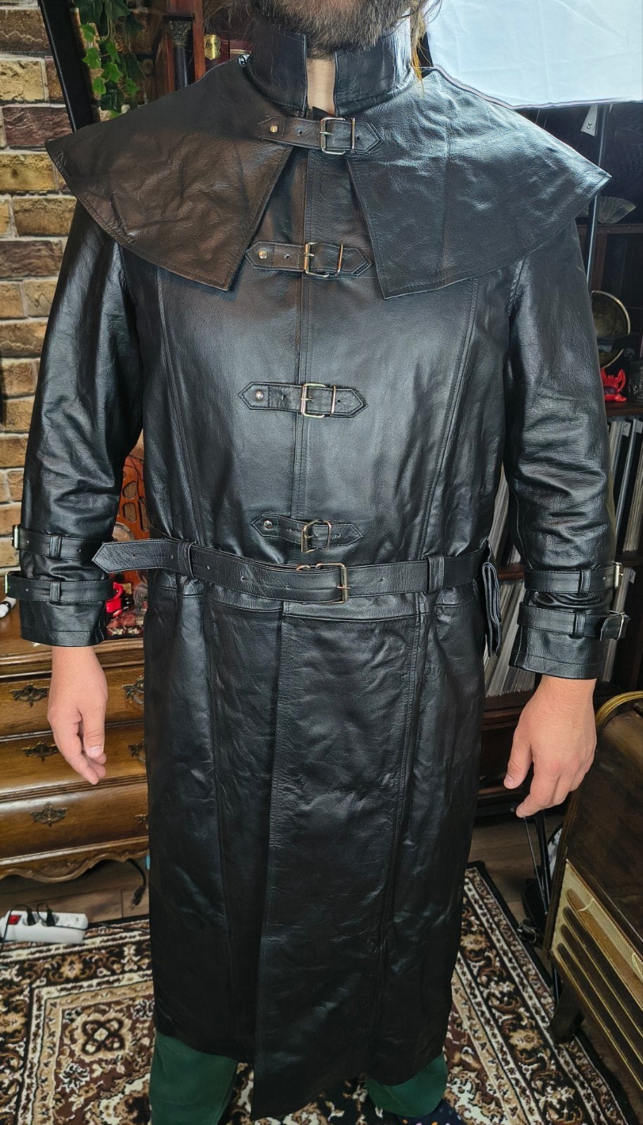 100% leren zwarte steam punk jas, Kleding | Heren, Ophalen of Verzenden, Nieuw
