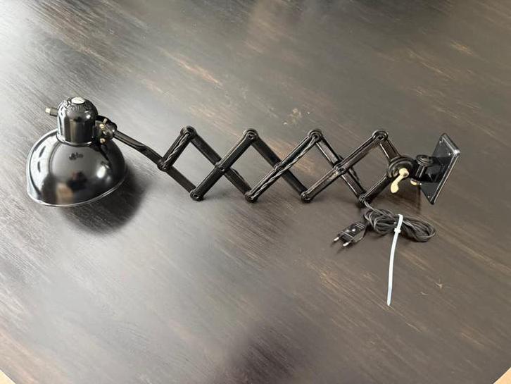 Kaiser-Idell schaarlamp zwart met nieuwe electra, Ophalen of Verzenden