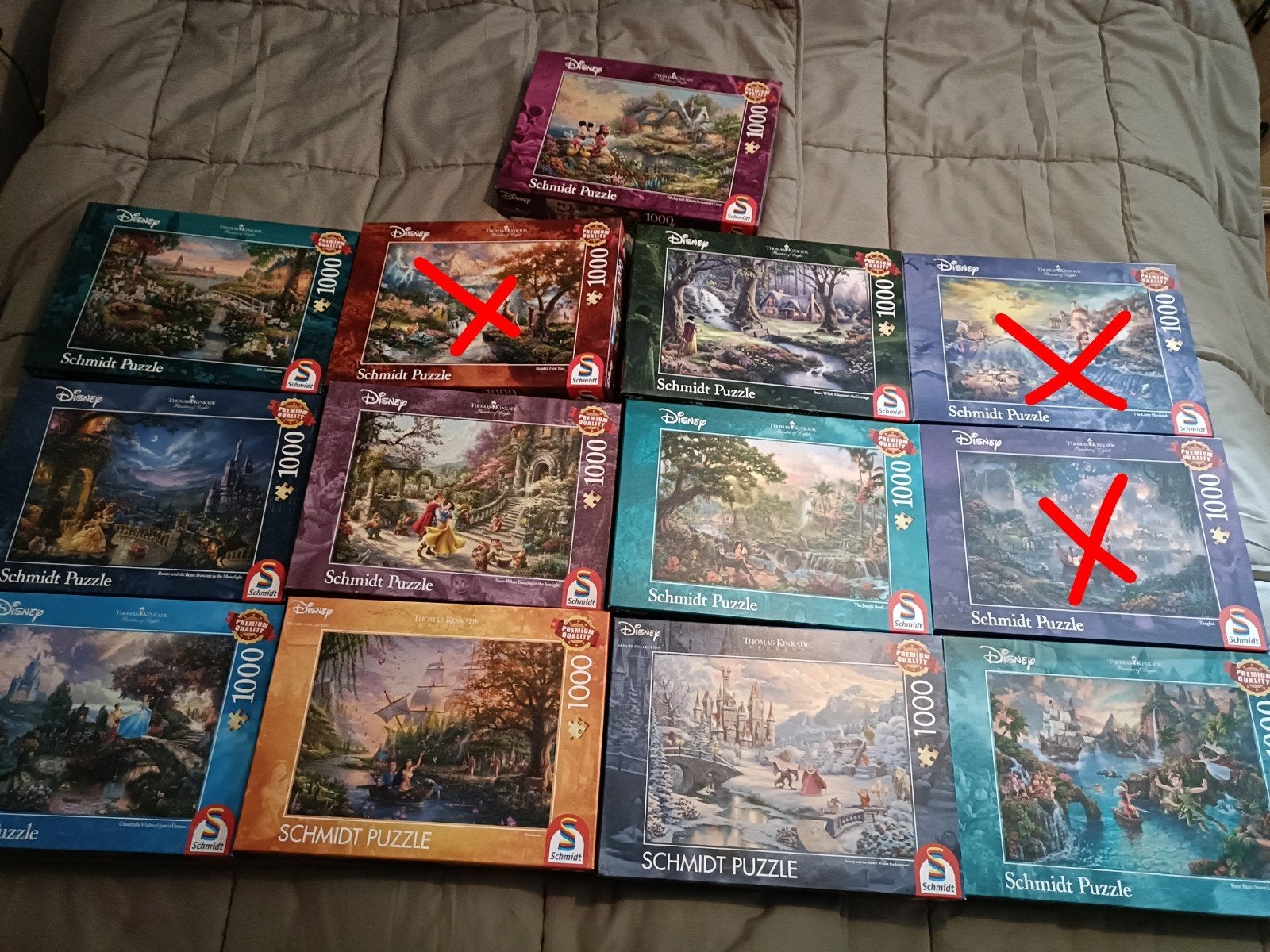 Disney Thomas Kinkade Schmidt Puzzels 1000 stukjes, Ophalen of Verzenden, Meer dan 50 stukjes, Zo goed als nieuw, 6 jaar of ouder