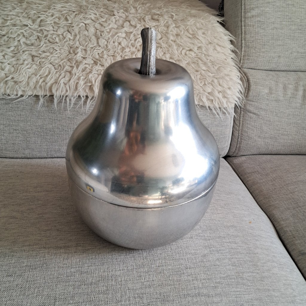 Zilverkleurige rvs vintage ijsemmer peer vorm retro 2607, Ophalen of Verzenden, Huis en Inrichting
