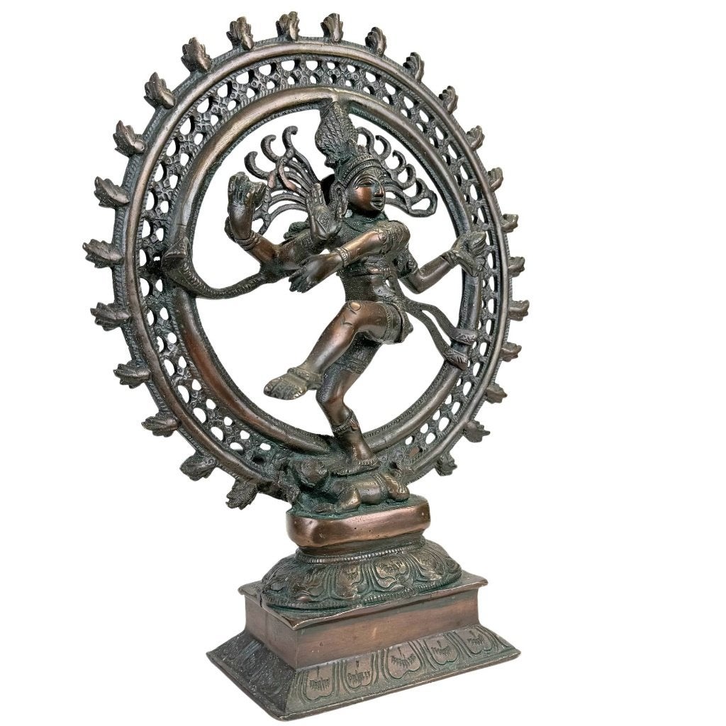 35 cm Bronzen Shiva Nataraja – India – 4 kg, Gebruikt, Ophalen of Verzenden, Oosters, Metaal