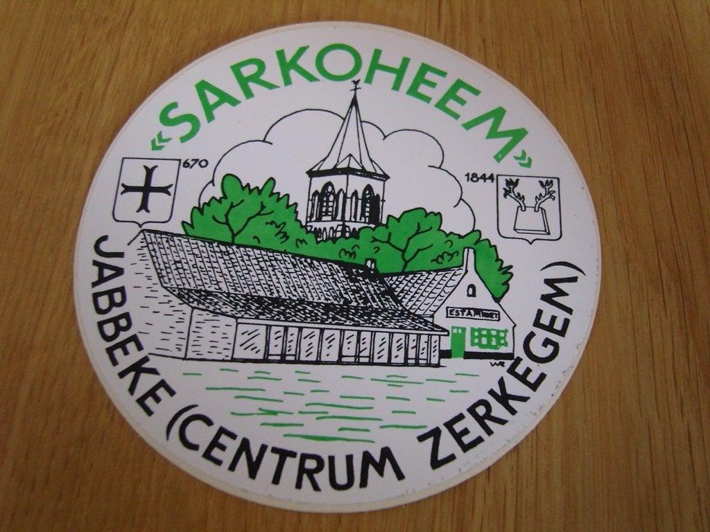 sticker belgië jabbeke centrum zerkegem sarkoheem, Ophalen, Zo goed als nieuw